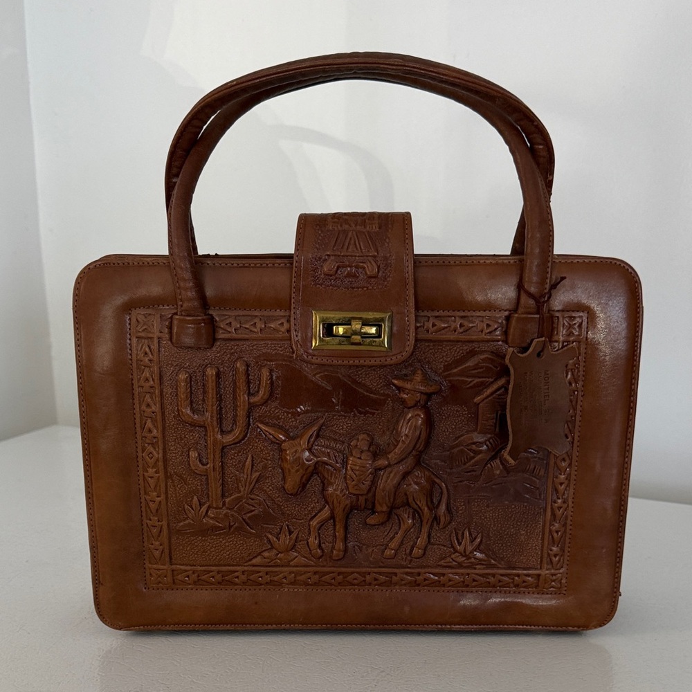 MC 50/60’s New Hand Made Leather 3D design handbag Mexico